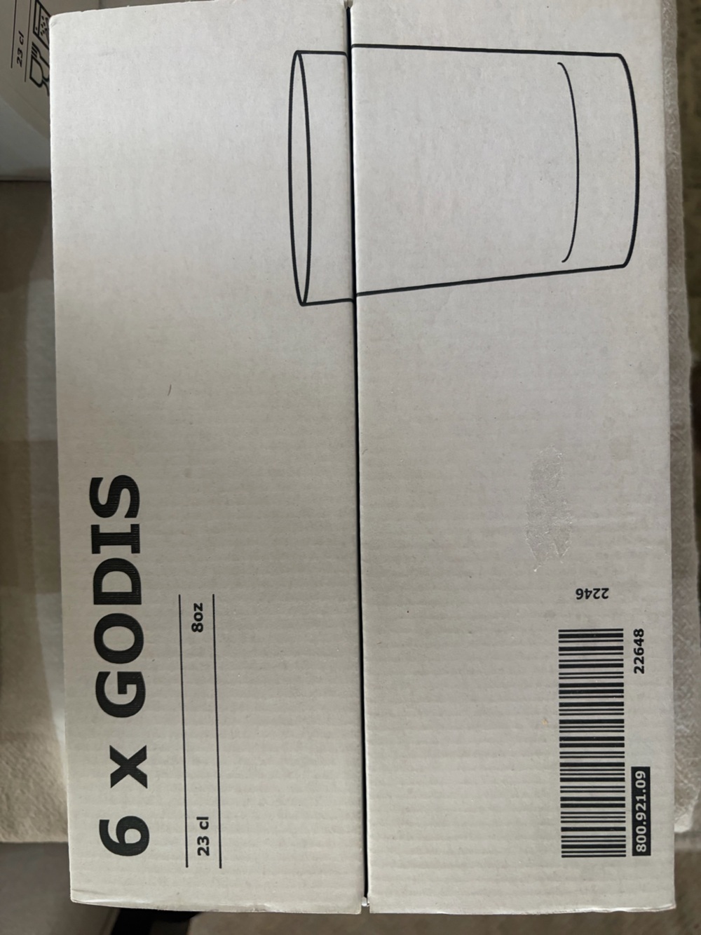 IKEA GODIS Clear White Cardboard Pack - Black Print